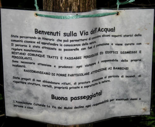 La Via dei Mulini a Cison di Valmarino