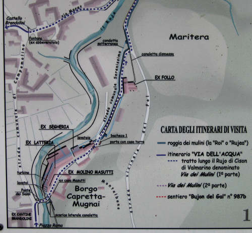 La Via dei Mulini a Cison di Valmarino