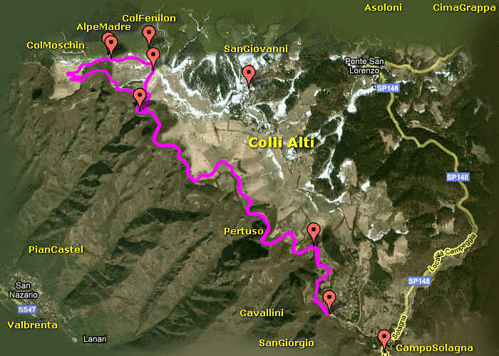 strada delle Penise ai Colli Alti, Moschina Bassa