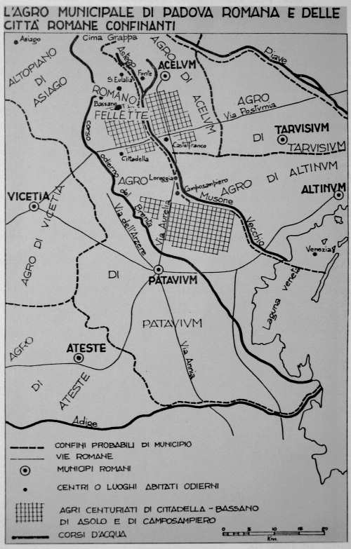 mappa dell'agro patavino