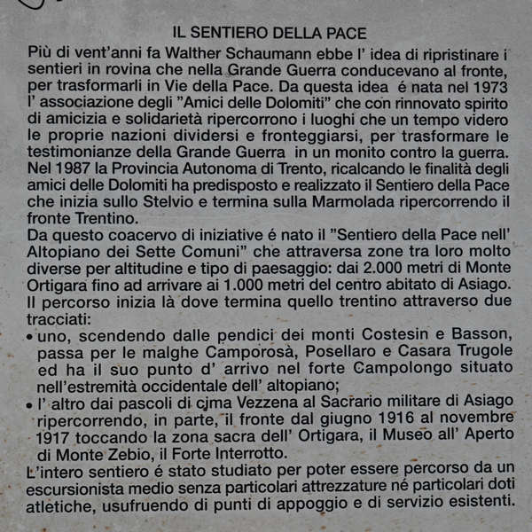 Passeggiata Sentiero Ferragh attorno all'Ossario di Asiago, Leiten Zocchi Pennar Clama