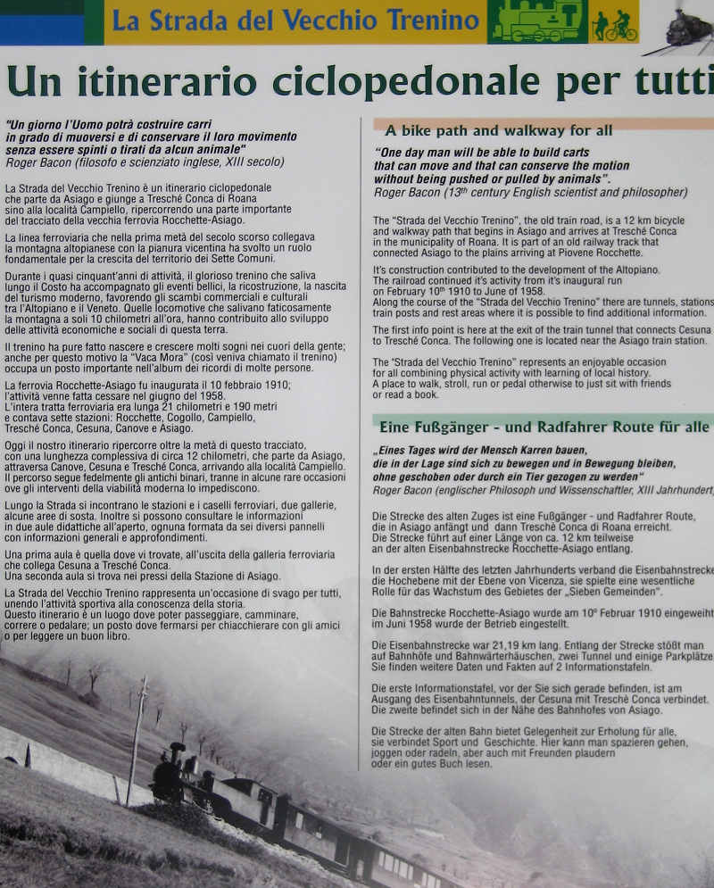 pista ciclabile del trenino