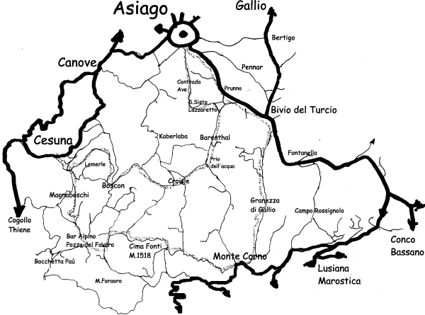 mountain bike nell'altopiano Asiago Sette Comuni