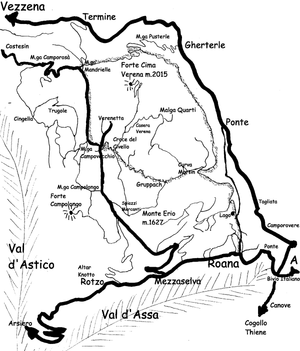 mountain bike nell'altopiano Asiago Sette Comuni