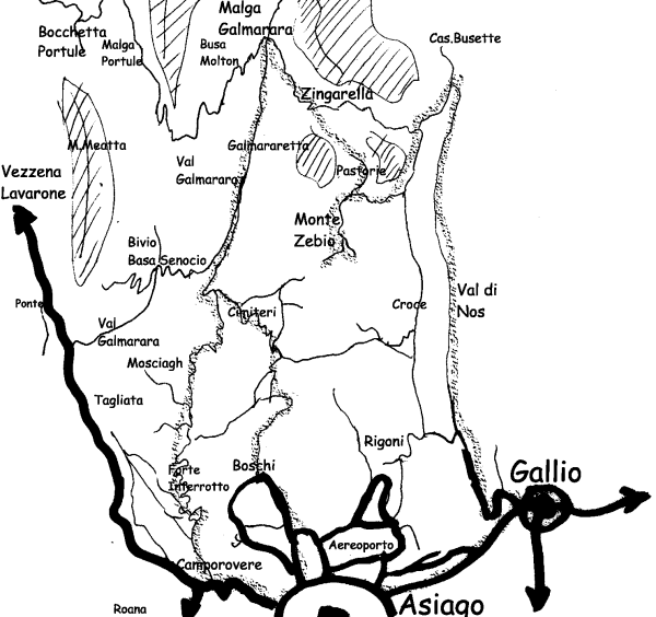 mountain bike nell'altopiano Asiago Sette Comuni