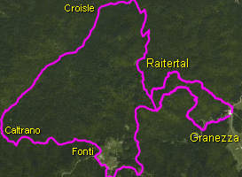 mappa escursione Granezza, Croisle