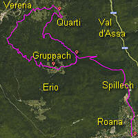 mappa escursione Gruppach, malga Quarti, Verena