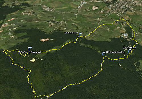 mappa percorso nordic walking park Prunno