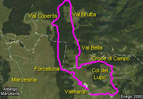 mappa escursione Valmaron