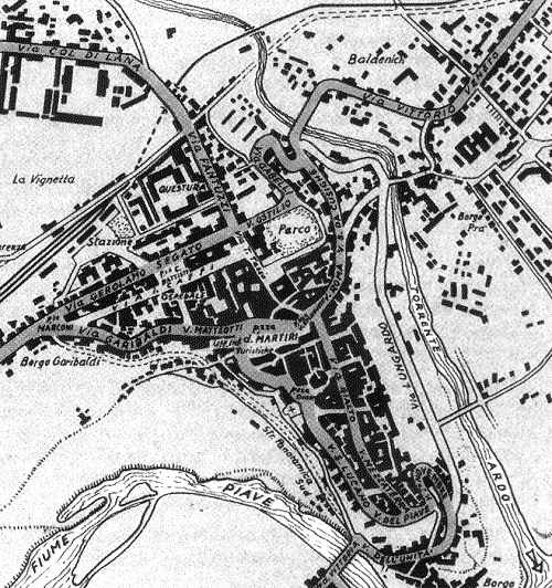 mappa città di Belluno