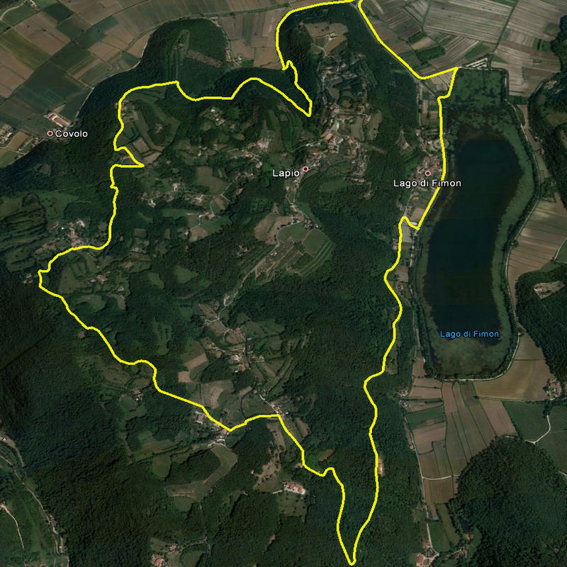 nordic walking nella Valle di Fimon ad Arcugnano - percorso n.3 Giallo