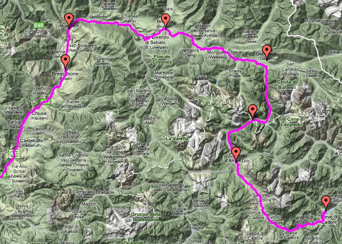 giro cicloturistico Dolomiti