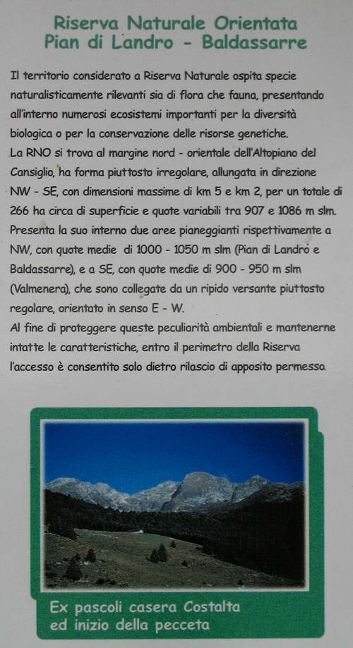 Valmenera. Pian di Landro, Baldassarre - riserva naturale