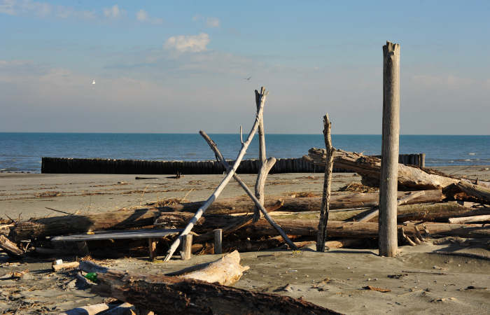 spiaggia di Boccasette alla foce del Po di Maistra, Porto Tolle