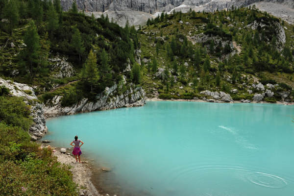 Dolomiti, sentiero passo Tre Croci rifugio Vandelli lago di Sorapiss