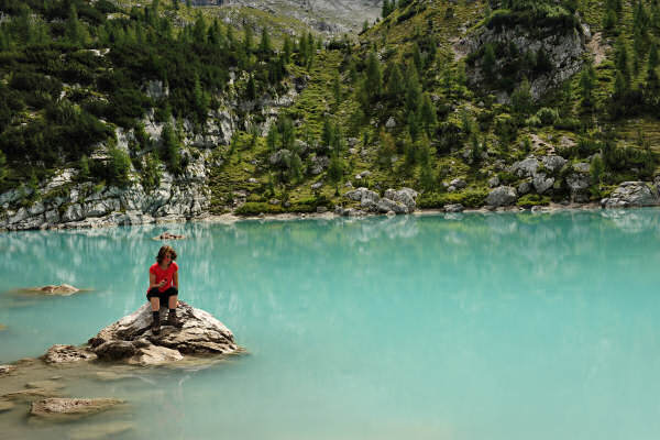 Dolomiti, sentiero passo Tre Croci rifugio Vandelli lago di Sorapiss