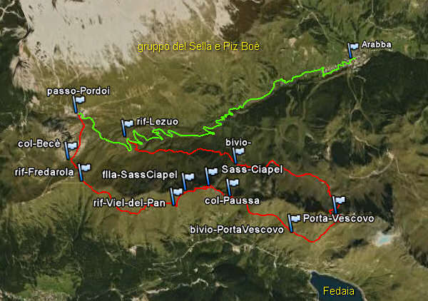 Passo Pordoi, Viel dal Pan, Passo Fedaia, Porta Vescovo