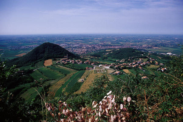 la sella di Calaone e in basso Este
