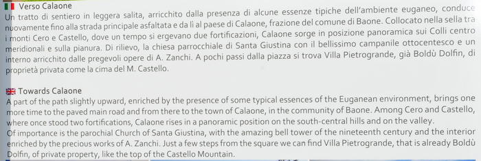 Sentiero del Principe da Este a Calaone di Baone