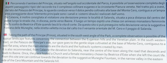 Sentiero del Principe da Este a Calaone di Baone