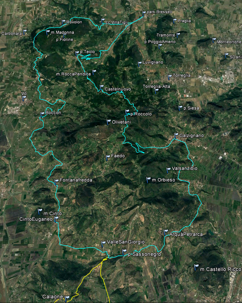 traversata cicloturistica dei Colli Euganei