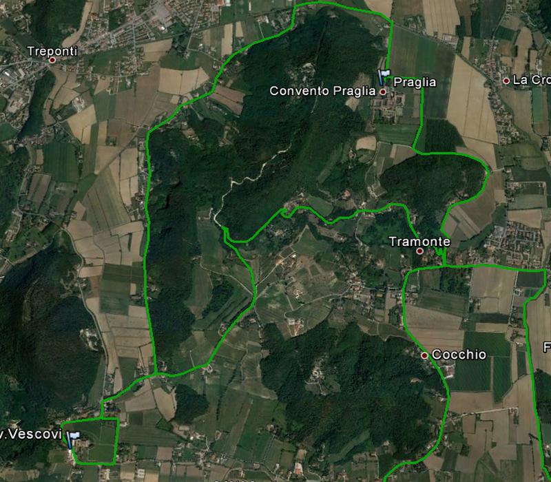 giro cicloturistico nel settore nord-est dei Colli Euganei, distretto termale