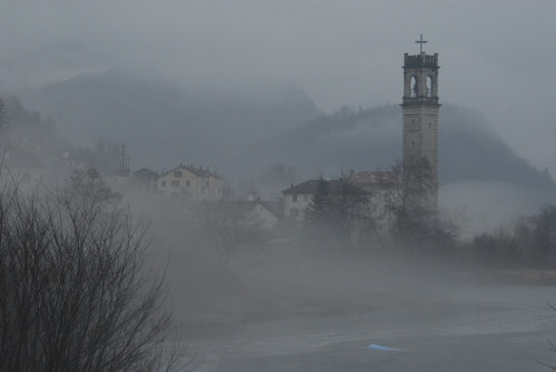 Lago del Corlo alla Rocca di Arsié, foto invernale