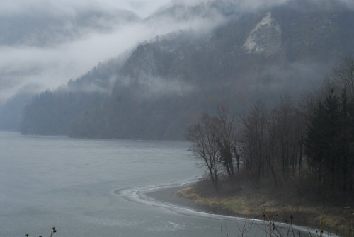 Lago del Corlo alla Rocca di Arsié, foto invernale