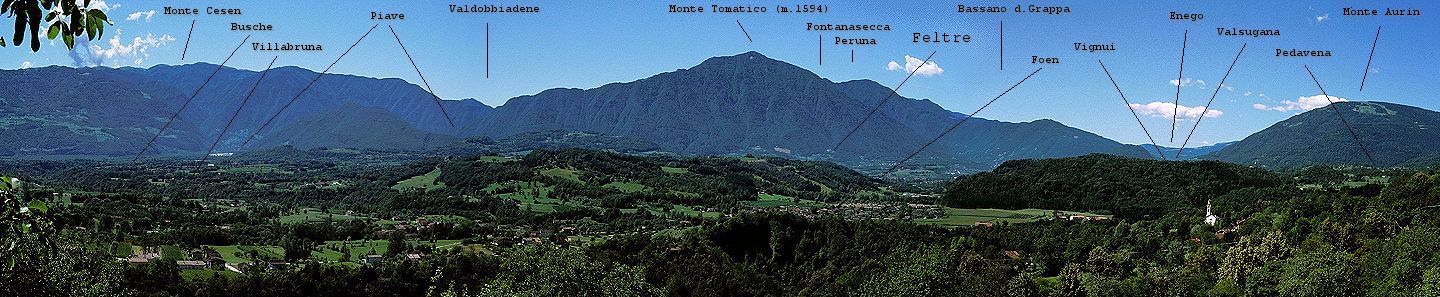 panoramica sulla conca feltrina da Lasen