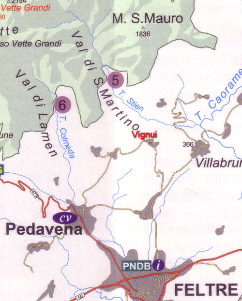 Valle di San Martino, Vignui, Vette Feltrine, Parco Nazionale Dolomiti Bellunesi