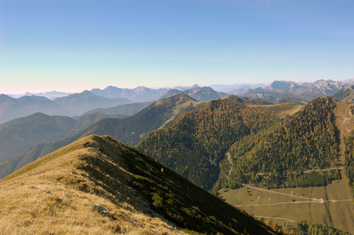 dalla vetta del Monte Ostering verso le Alpi Carniche
