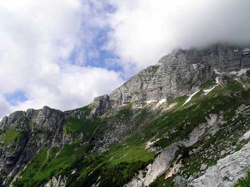 discesa dal passo degli Scalini