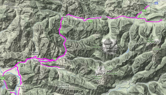 Ciclovia Alpe Adria, Salisburgo-Tarvisio-Udine-Aquileia-Grado