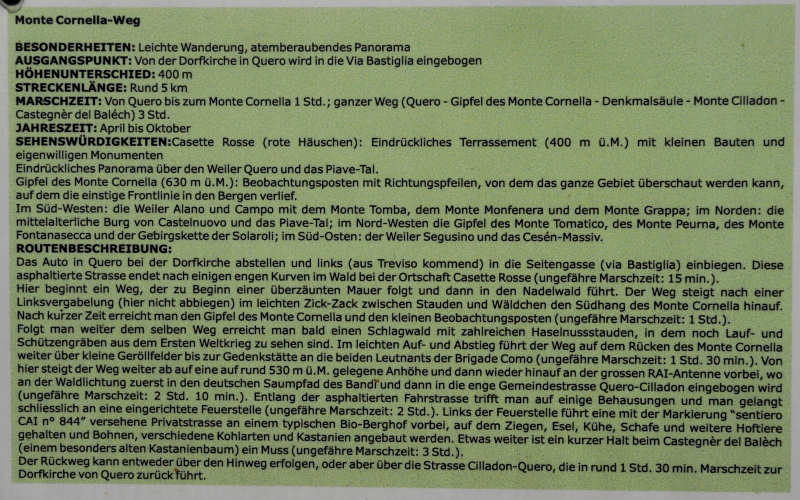 Quero, monte Cornella