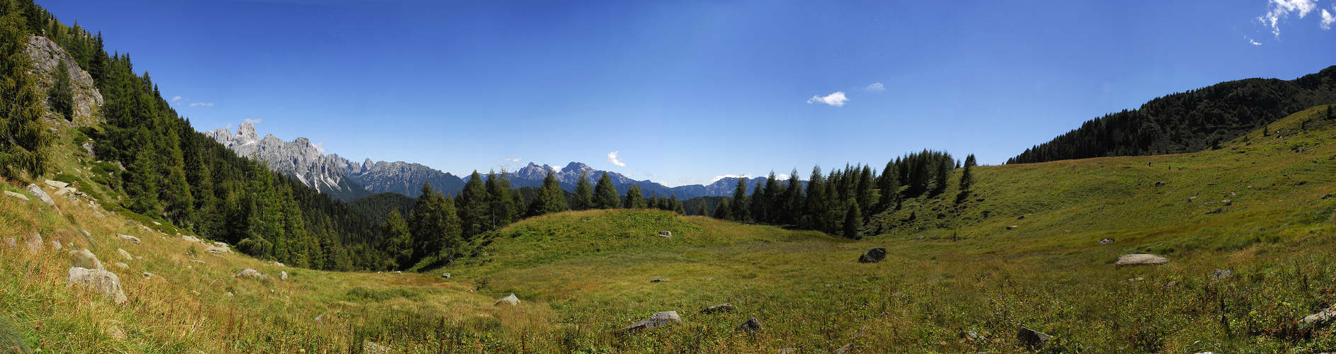 le pale di San Martino da forcella Grugola, Calaita Canal San Bovo