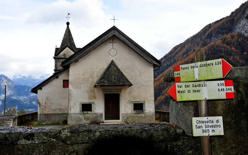 Chiesetta di San Silvestro, passo Gobbera monte Totoga, Masi di Imer Primiero
