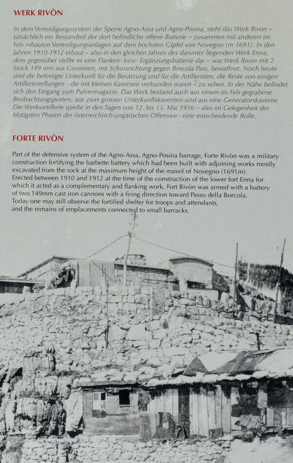 Monte Novegno, ex forte Rivon al Rione