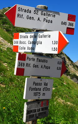 Passo Val Fontana d'Oro, sentiero delle Gallerie
