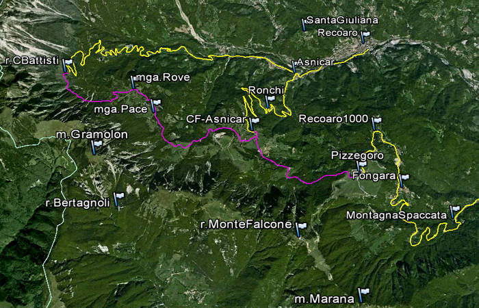 Sentiero dei Grandi Alberi, Recoaro 1000 Pizzegoro Montagnole Gazza