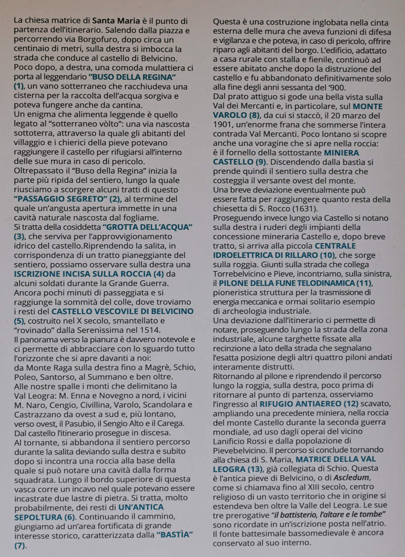 Torrebelvicino, sentiero Antica Pieva al castello di Pievebelvicino