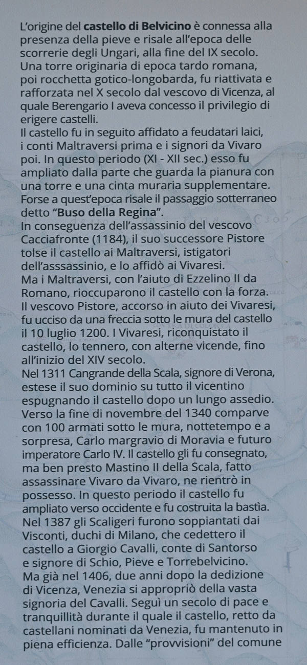 Torrebelvicino, sentiero Antica Pieva al castello di Pievebelvicino