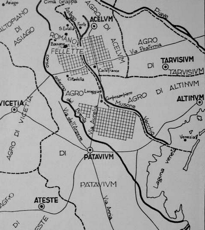 mappa dell'agro patavino