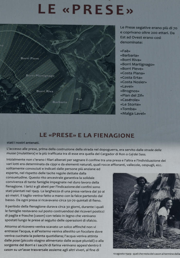 sentiero naturalistico delle Prese del Cesen, le Prese del monte Cesen