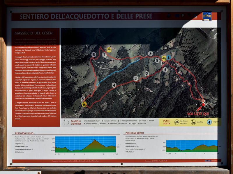 sentiero naturalistico delle Prese del Cesen, le Prese del monte Cesen