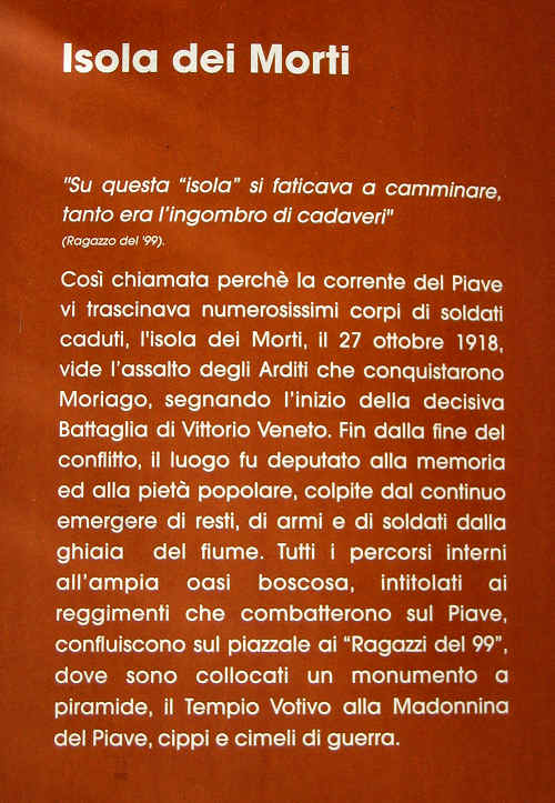 Isola dei Morti - Moriago della Battaglia - Quartier del Piave