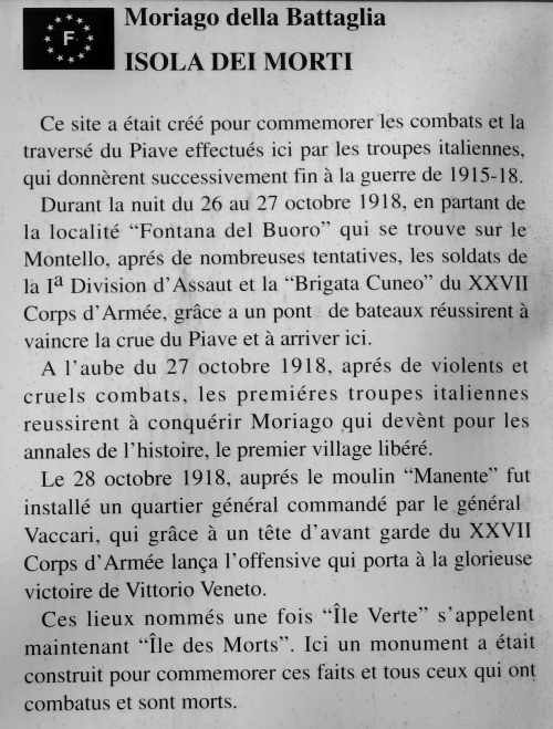 Isola dei Morti - Moriago della Battaglia - Quartier del Piave