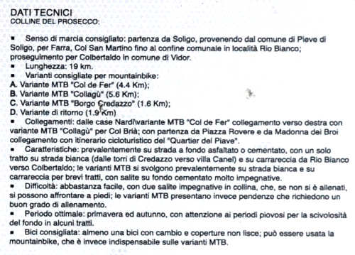 cicloturismo e mountain bike nei colli del Prosecco a Soligo