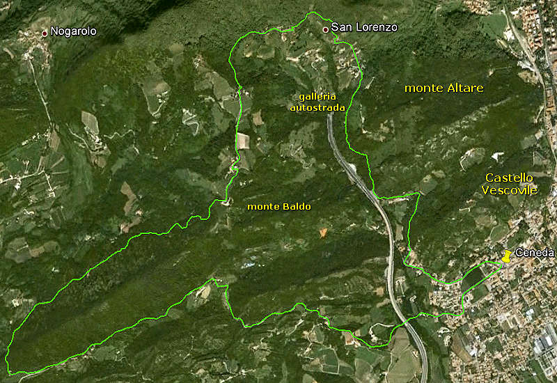 Vittorio Veneto, Ceneda, percorso della Marcia del Freddo