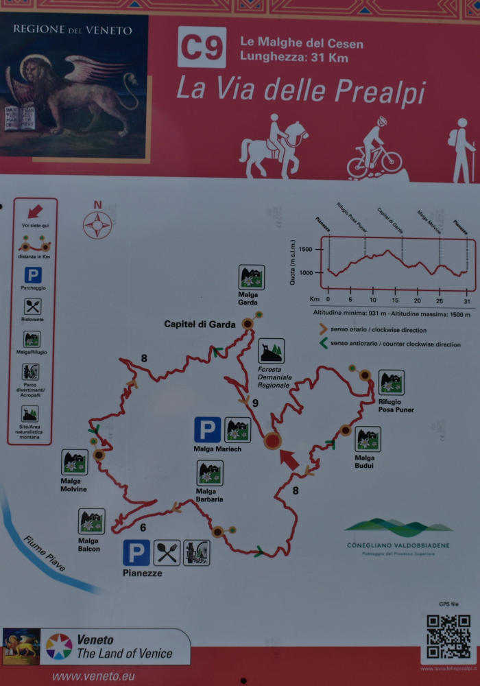 La Via delle Prealpi al monte Cesen, mtb Pianezze, Molvine, Doc, Capitel di Garda, Mariech