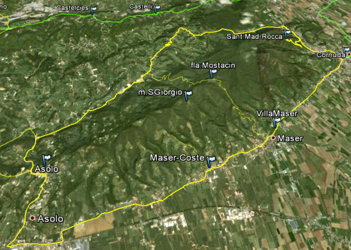 cicloturismo, Asolo Maser Cornuda Mostacin